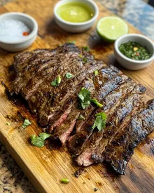 Bistec a la parrilla con chile y lima picante