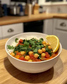 Curry de garbanzos y espinacas sustancioso