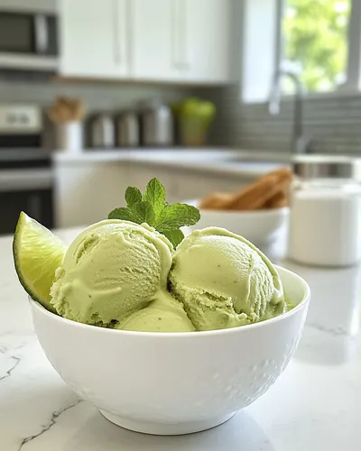 Delicia de helado cremoso de aguacate