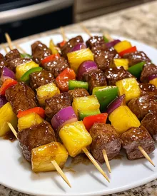 Brochetas de carne agridulce irresistibles