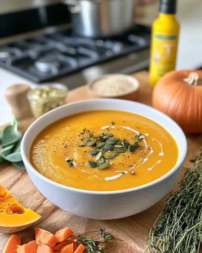 Sopa de calabaza asada deliciosa