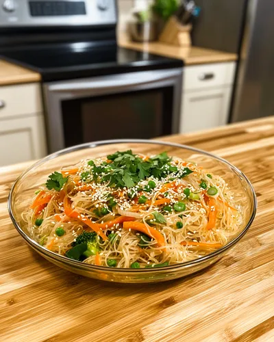 Deliciosos Fideos de Ajo con Verduras