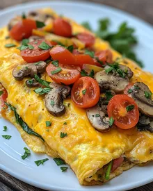 Omelet delicioso lleno de verduras