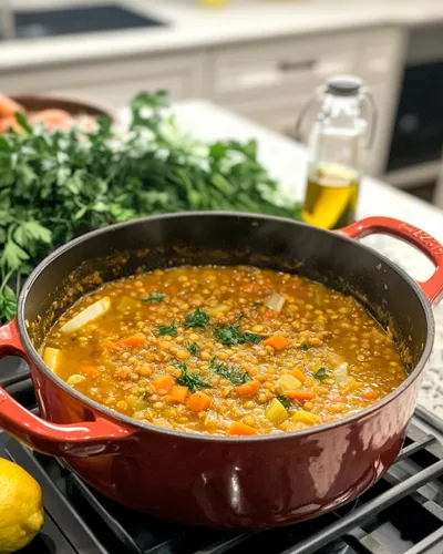 Sopa de Lentejas Vegana Sustanciosa